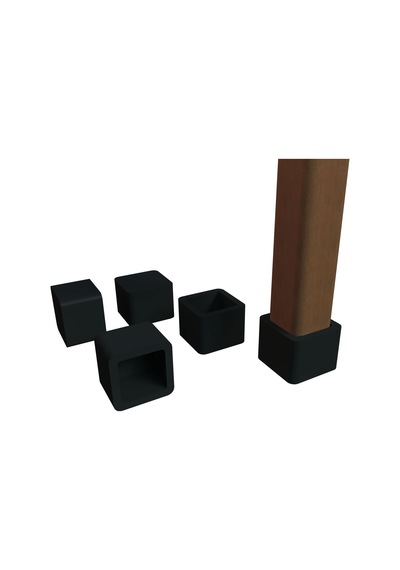 Cateksss Sessiz Tip Sandalye Pabucu Masa Sandalye Zemin Koruyucu 30x30 Mm Siyah - 30 Lu Paket