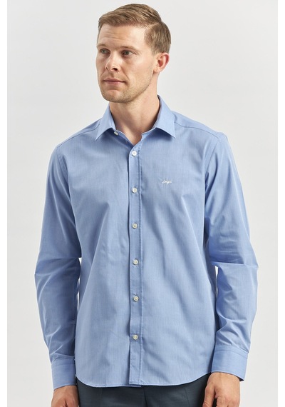 İmza Mavi Uzun Kol Düz Filafil Sert Yaka Cepsiz Pamuklu Classic Slim Fit Gömlek 1004240913 Mavi İmza Mavi Uzun Kol Düz Filafil Sert Yaka Cepsiz Pamuklu Classic Slim Fit Gömlek 1004240913 Mavi