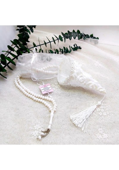 Çiçekli Külahta Plastik Tesbihli Hediyelik 20 Adet