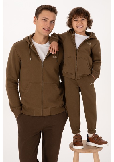 U.S. Polo Assn. Erkek Regular Fit Haki Şardonlu Örme Hırka 50313755-VR027