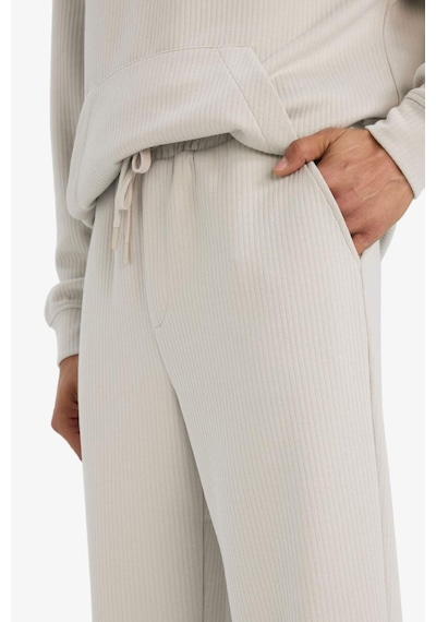 Defacto Wide Leg Cepli Geniş Paça Dokulu Eşofman Altı E9433ax25augr437 Gri