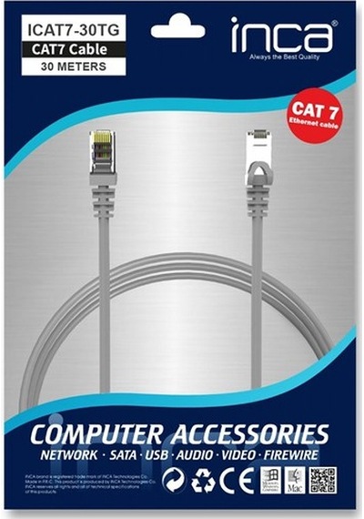 Inca 30metre Cat7 S/ftp Icat7-30tg Gri Patch Kablo