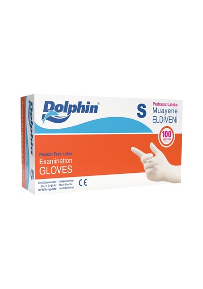 Dolphin Lateks Muayene Eldiveni Pudrasız 100 Adet Beyaz S 3'li Ekonomik Paket - 3 Adet Tarı