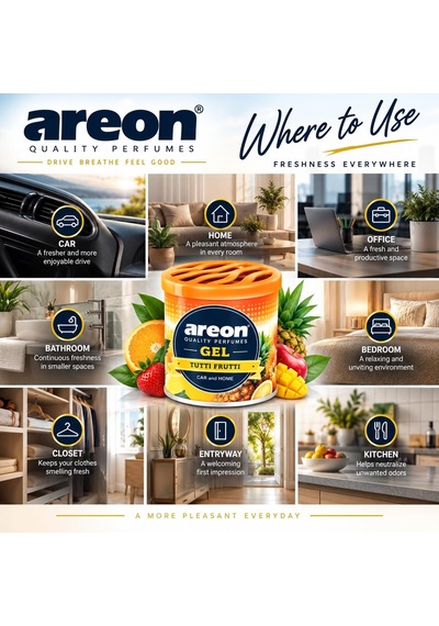 Areon Gel Can Tutti Frutti Araç Bardaklık Kokusu