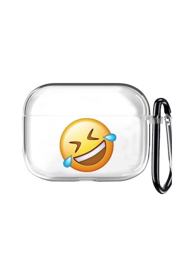 Apple Uyumlu AirPods Pro 2 Emoji Tasarımlı Şeffaf Silikon Kılıf C Beyaz 6 Ay Nesil