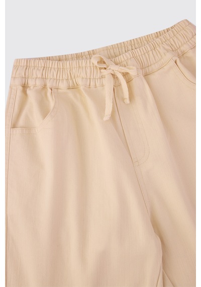 Panço Erkek Çocuk Beli Lastikli Bej Pantolon 2621bk04001 Krem