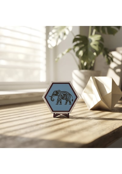 Minimalist Fil Tasarımlı Masaüstü Aksesuarı Çalışma Masalarınız İçin Özgün Ve Modern Bir Seçenek 10x10 Cm, Gök Mavi