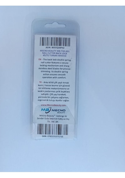 Mecno Beauty Mb-Tım-001 Kilit Mekanizmalı Tırnak Kesici