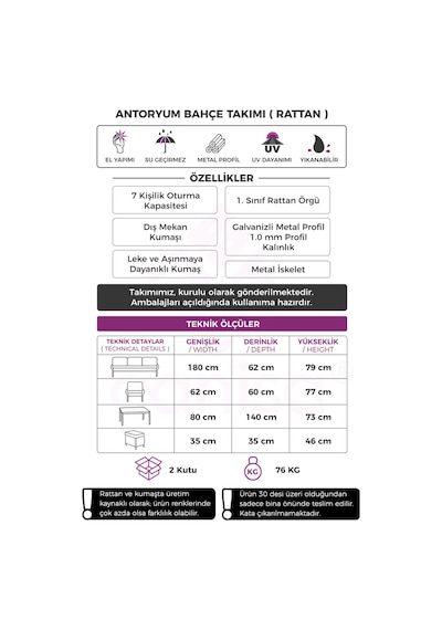 Canisa Anemon Serisi 1. Sınıf 3+1+1+2 Puf Gri Rattan Gri Minder Bahçe Balkon Oturma Koltuk Takımı Canisa Anemon Serisi 1. Sınıf 3+1+1+2 Puf Gri Rattan Gri Minder Bahçe Balkon Oturma Koltuk Takımı
