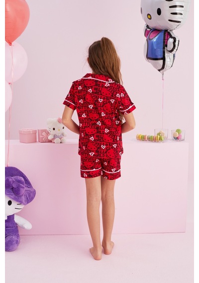 Siyah İnci Lisanslı %100 Pamuk Çok Renkli Düğmeli Biyeli Şort Pijama Takım Hk158 Kırmızı Siyah İnci Lisanslı %100 Pamuk Çok Renkli Düğmeli Biyeli Şort Pijama Takım Hk158 Kırmızı