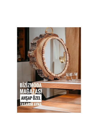 Ayna Doğal Ham Ağaç Özel Tasarım Ayna Bohem Ayna Ahşap