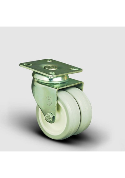 Et01Zkc50 Oynak Tablalı Çiftli Pvc Tekerlek Çap:50 Sanayi