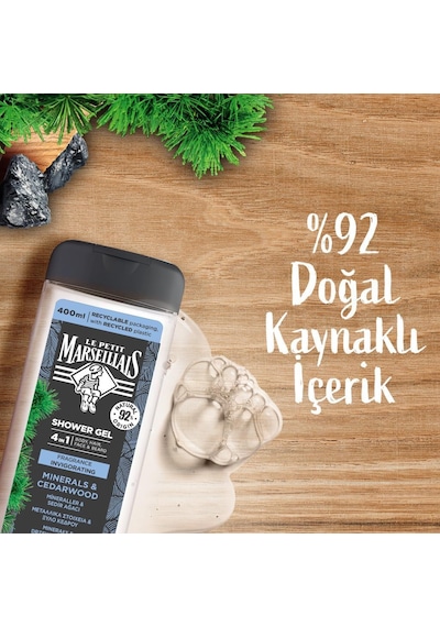 Le Petit Marseillais Men Mineraller ve Sedir Ağacı Duş Jeli 400 ml  x2