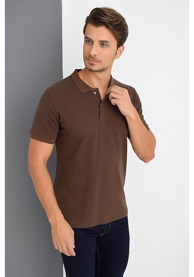 T8561 Dewberry Erkek Tshırt-kahve Kahve