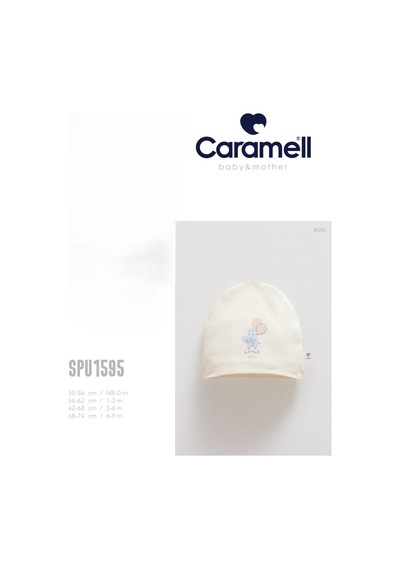Caramell My Baby Kumsal Soft Colour Balonlu Fil Baskılı Bebek Şapka/bere //1595 Ekru Ekru