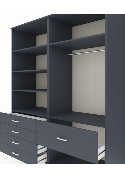 Kronos Gardrop 6 Raflı 5 Çekmeceli Tek Askılı 176x59x221 Antrasit-antrasit Antrasit Kronos Gardrop 6 Raflı 5 Çekmeceli Tek Askılı 176x59x221 Antrasit-antrasit Antrasit