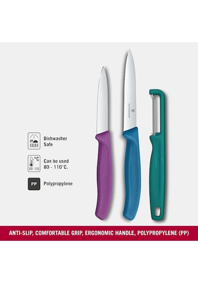 Victorinox 6.7116.33c1 Swiss Classic 3lü Bıçak Ve Soyacak Set, Renkli Diğer