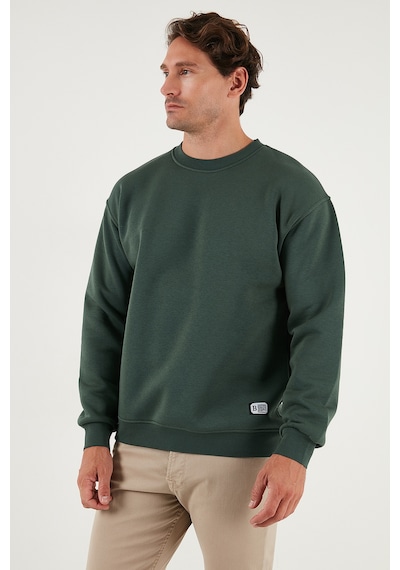Buratti Regular Fit Bisiklet Yaka Pamuklu Içi Tüylü Yumuşak Şardonlu Erkek Sweat 5905255 Nefti