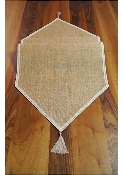 Viemso Dantel Kenarlı Jüt Runner 40x150 Diğer