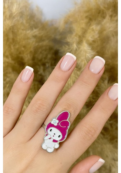 Pembe My Melody Yüzük Sevimliliğin, Neşenin Ve Tatlı Zarafetin Simgesi Gümüş - Gri