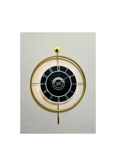 Pey Aksesuar Metal Camlı Duvar Saati 60x80 Cm Büyük Boy Işıklı Gerçek Cam Gold-füme-beyaz-gümüş M61-gold-füme-beyaz-gümüş