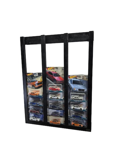Premium Kart Sergileme Standı, Kartonet Doğal Ahşap Sergileme Vitrini, Oyuncak Araba Rafı Diğer