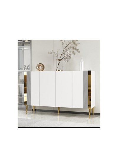 Dream 120 Cm Konsol Tv Sehpası Çok Amaçlı Dolap Beyaz-altın Beyaz-altın