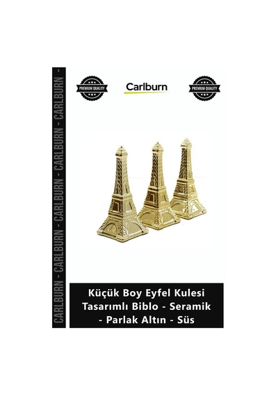 Özel Üretim Gold Hediye Modern Küçük Boy Eyfel Kulesi Tasarımlı Biblo Seramik Parlak Altın Süs