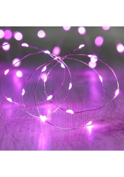 Yılbaşı Çam Ağacı Işığı 10 Metre Pembe Led Işık Pembe Pilli Led Işık Micro Parlak Canlı Led Işıklı