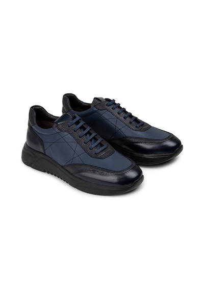 Deery Hakiki Deri Lacivert Erkek Sneaker Ayakkabı - 01962Mlcve01 Lacivert