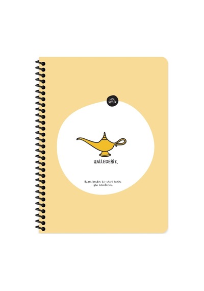 Hisli Şeyler Çizgili Spiralli Stickerli Defter Hallederiz 16 5 X 22 5 Çok Renkli