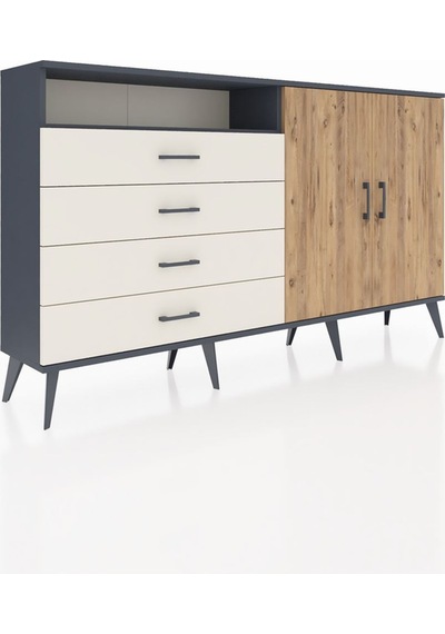 Arges Konsol 3 Raflı 4 Çekmeceli 2 Kapaklı 176x30x99 Antrasit-çam/aytaşı Atlas Çam/aytası - Antrasıt Arges Konsol 3 Raflı 4 Çekmeceli 2 Kapaklı 176x30x99 Antrasit-çam/aytaşı Atlas Çam/aytası - Antrasıt