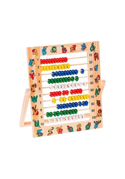 Eğitici Ahşap 1 Den 100 E Kadar Sayma Renkli Boncuklarla Sayı Ve Matematik Öğrenmeye Yardımcı Abaküs