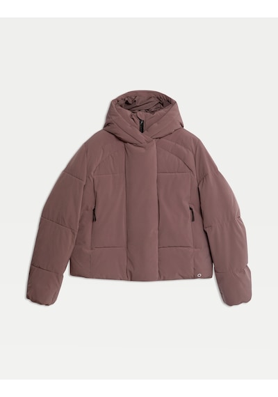Marks & Spencer Stormwear Kapüşonlu Kısa Puffer Ceket Kahverengi