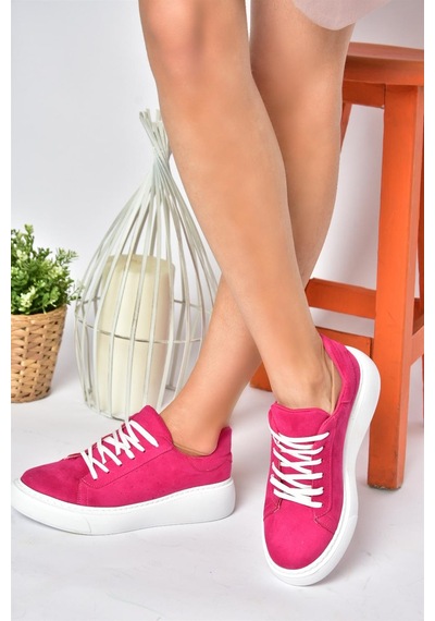 Fox Shoes P602045002 Fuşya Süet Kadın Spor Ayakkabı Sneakers Fuşya