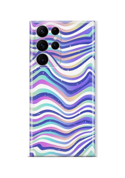 Samsung Galaxy S25 Ultra Uyumlu Baskılı Şeffaf Telefon Kılıfı Koleksiyon: Colorwave Flux 5
