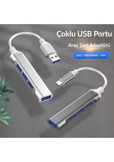 4 Port Usb-c Hub Usb 3.0 Adaptör Tablet Pc Macbook Uyumlu Ac809