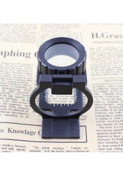Tekstilciler Için Kumaş Kontrolü Büyüteç,katlanan, Metal 15x Büyütme Çok Renkli