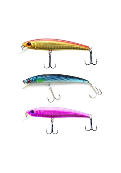 Exent, 3 Adet 13 Gr. 11,5 Cm 6 Kancalı Suni Balık Yemi, Rapala-gerçek Görünümlü Suni Yem