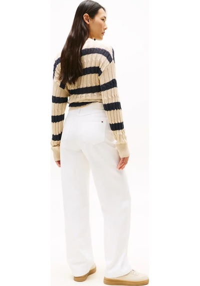 Tommy Hilfiger Dnm Whıte Relaxed St, Ybr Beyaz Kadın Kot Pantolon