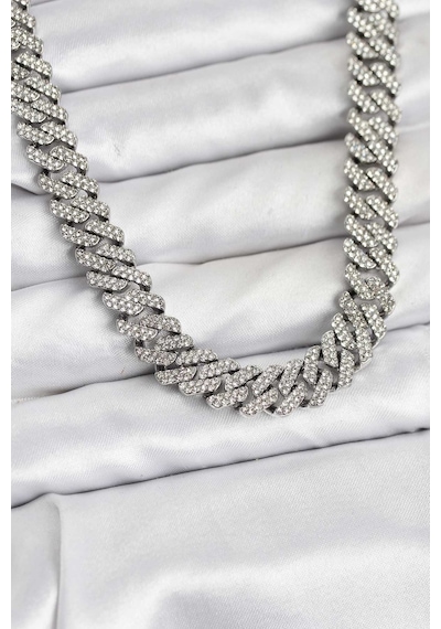 Pirinç Cuba Chain Gurmet Model Kolye Çok Renkli