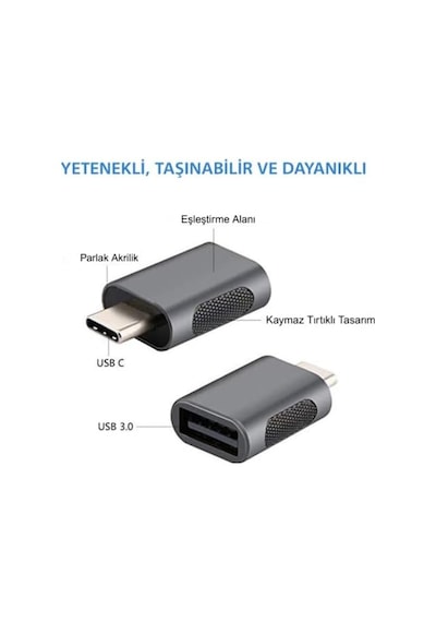 Usb3.0 To Type C Çevirici Dönüştürücü Otg Adaptör Lva-otgcm İkili Paket