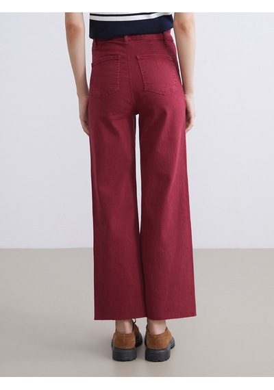 Lcw Modest Bordo Wideleg Kadın Jean Pantolon