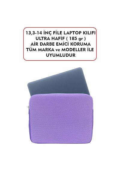 Macbook Air Pro 13 & 13.3-14 inç File Laptop Kılıfı 185 gr Tüm Marka ve Modeller İle Uyumludur Lila