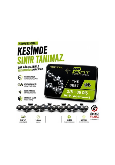 Algaride Lastpoint Motorlu Testere Zinciri 3/8 36 Diş Yedek Zincir Keskin Kutulu Dayanıkl