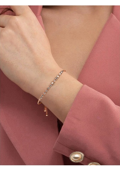 Brezza Lusso Jewelry Gümüş Suyolu Rose Kaplama Asansör Kilitli Kadın Bileklik