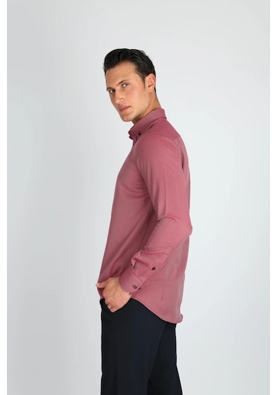 Lorenzo Mazzoli Oxf C 707 Bordo Erkek Gömlek Bordo