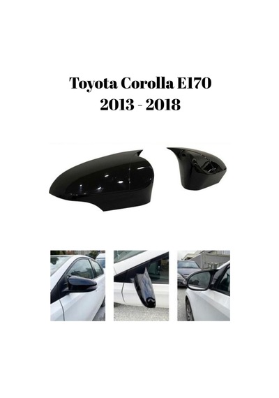 Toyota Corolla E170 2013 2014 2015 2016 2017 2018 Uyumlu Yarasa Batman Ayna Kapağı Takımı Parlak Siyah