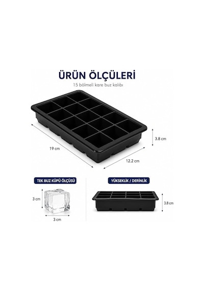 2 Adet Kare Buz Kalıbı, 15 Bölmeli Çok Amaçlı Buz Küpü Kalıbı, Kolay Serbest Bırakma Özelliği, Kahve Ve Ev Yapımı İçecekler İçin İdeal Dondurucu Kalıpları 2 Adet Çok Renkli