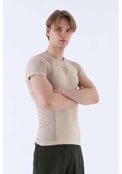 Maraton Active Slimfit Erkek Bisiklet Yaka Kısa Kol Koşu Kil T-Shirt 821070-Kil